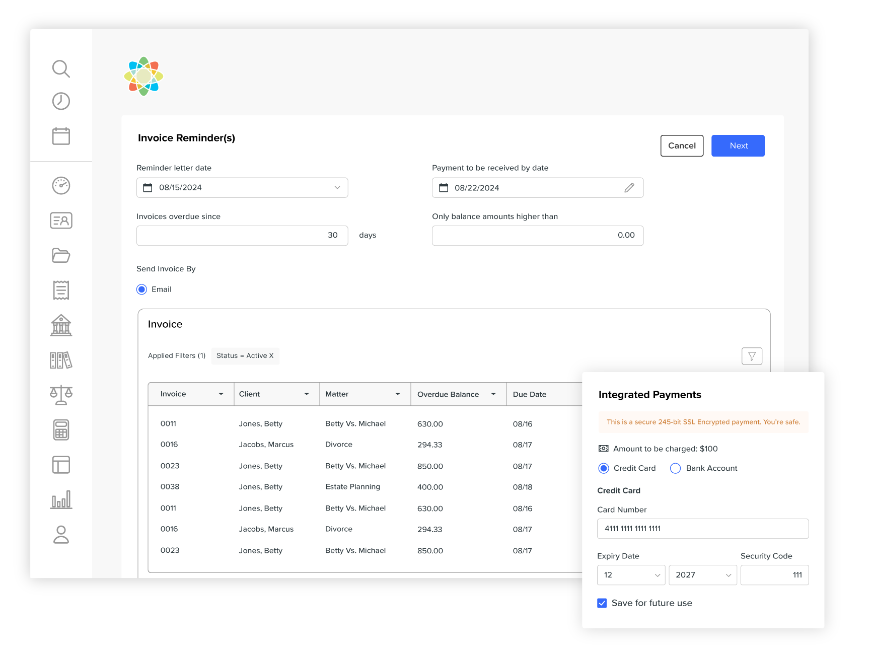 Invoice and Retainer Payments